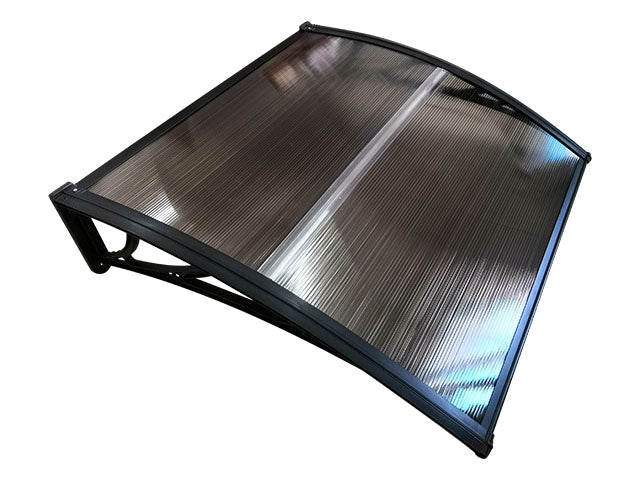 Copertină ECO de ușă 80x80cm marchiză adăpost acoperiș negru-bronz