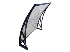 Copertină ECO de ușă 100x80cm marchiză adăpost acoperiș negru transparent