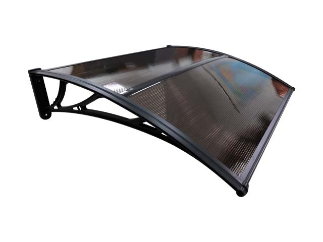 Copertină ECO de ușă 100x100cm marchiză adăpost acoperiș negru-bronz