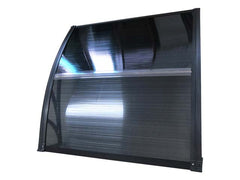 Copertină PREMIUM de ușă 100x60cm / marchiză / adăpost / acoperiș -  brațe negre - placă 6mm întreagă antracit