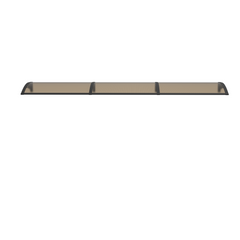 Copertină PREMIUM de ușă 300x100cm / marchiză / adăpost / acoperiș -  brațe negre - placă 6mm întreagă bronz
