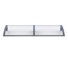 MAPROFI Copertină PRO Alu+Plexiglas de ușă 150x150cm marchiză adăpost acoperiș gri-transparent