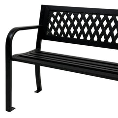 Bancă grădină LYRA oțel antracit - 119x50x75 cm