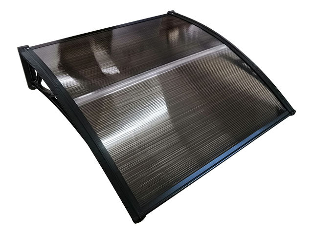 Copertină ECO de ușă 100x80cm marchiză adăpost acoperiș negru bronz
