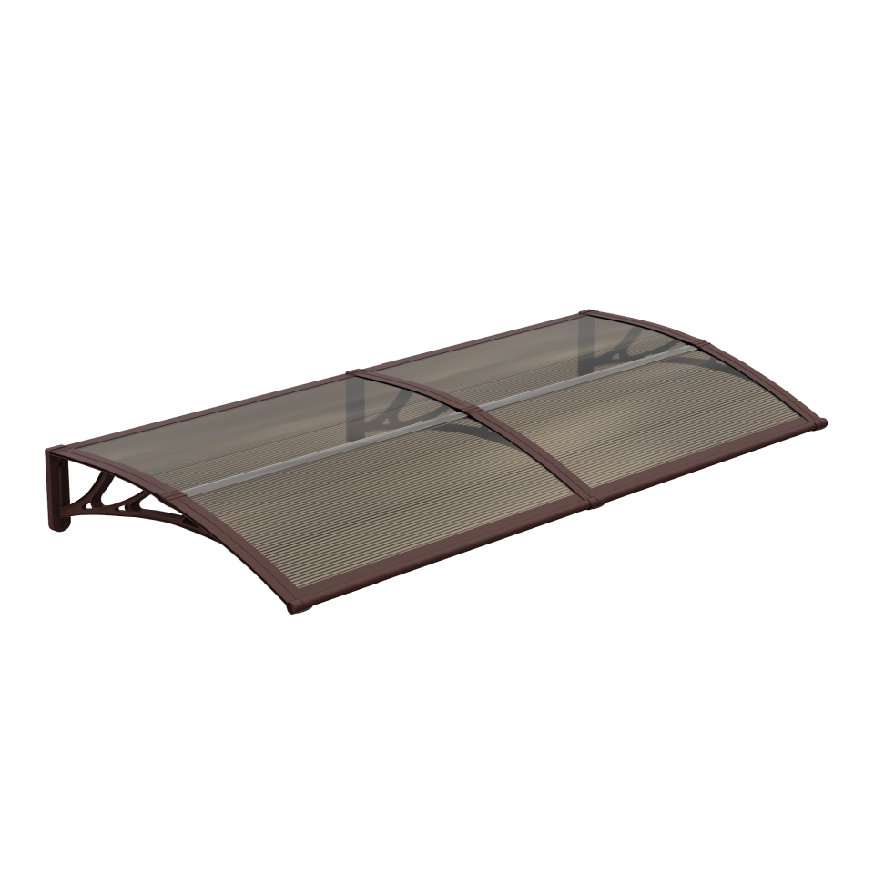 Copertină ECO de ușă 200x150cm marchiză adăpost acoperiș maro-bronz