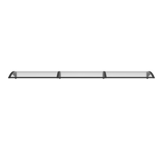 Copertină PREMIUM de ușă 300x100cm / marchiză / adăpost / acoperiș -  brațe negre - placă 6mm întreagă transparenta
