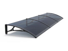 MAPROFI Copertină PRO Alu+Plexiglas de ușă 360x120cm marchiză adăpost acoperiș negru-antracit