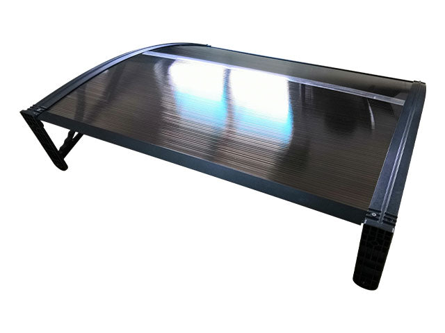 Copertină ECO de ușă 100x80cm marchiză adăpost acoperiș negru bronz