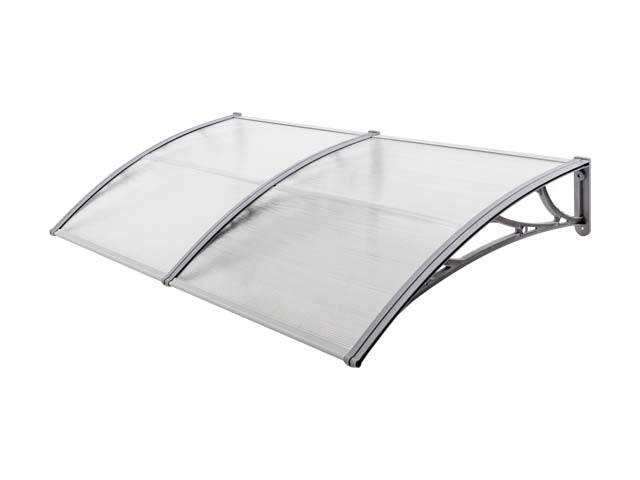 MAPROFI Copertină de ușă 240×80cm marchiză adăpost acoperiș gri-transparent exterior