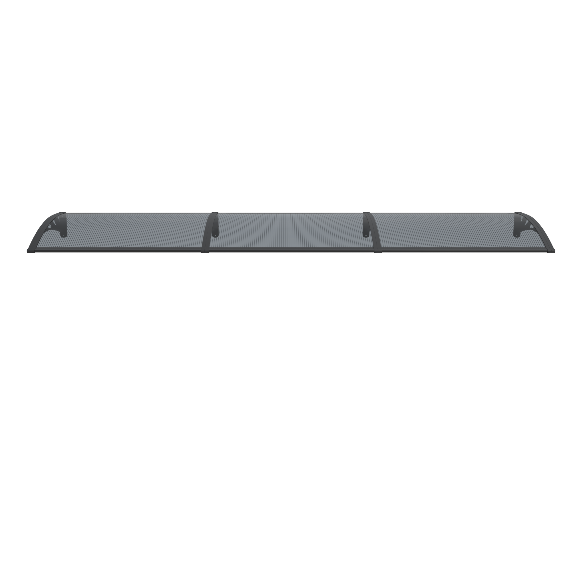 Copertină PREMIUM de ușă 240x150cm marchiză adăpost acoperiș -  brațe negre - placă 6mm întreagă antracit