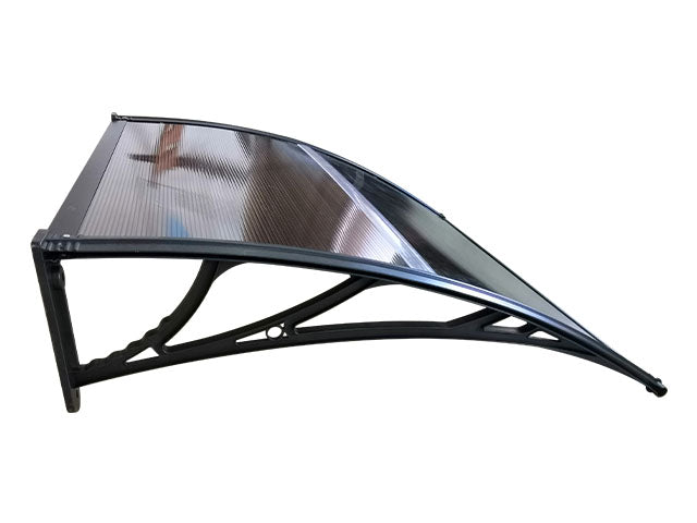 Copertină ECO de ușă 100x80cm marchiză adăpost acoperiș negru bronz