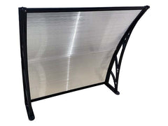 Copertină ECO de ușă 40x60cm marchiză adăpost acoperiș negru-transparent