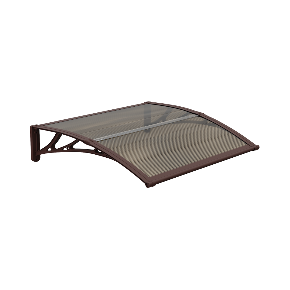 Copertină ECO de ușă 100x60cm marchiză adăposta acoperiș maro-bronz