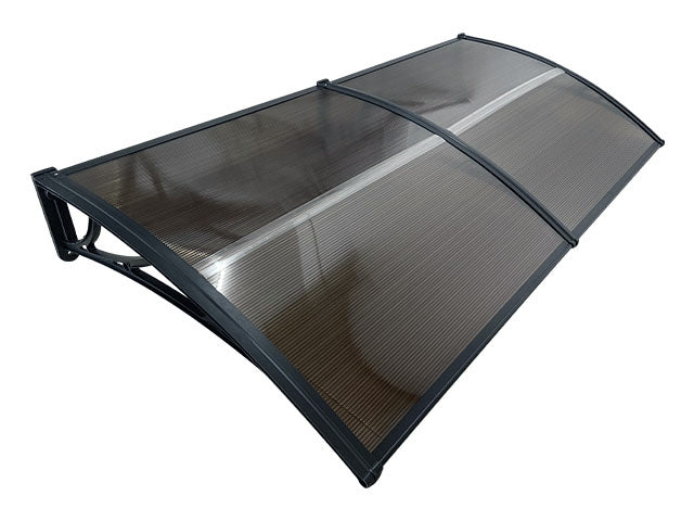 Copertină ECO de ușă 200x120cm marchiză adăpost acoperiș negru-bronz