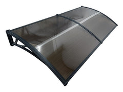 Copertină ECO de ușă 200x120cm marchiză adăpost acoperiș negru-bronz