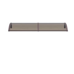Copertină PREMIUM de ușă 200x100cm / marchiză / adăpost / acoperiș -  brațe maro - placă 6mm întreagă bronz