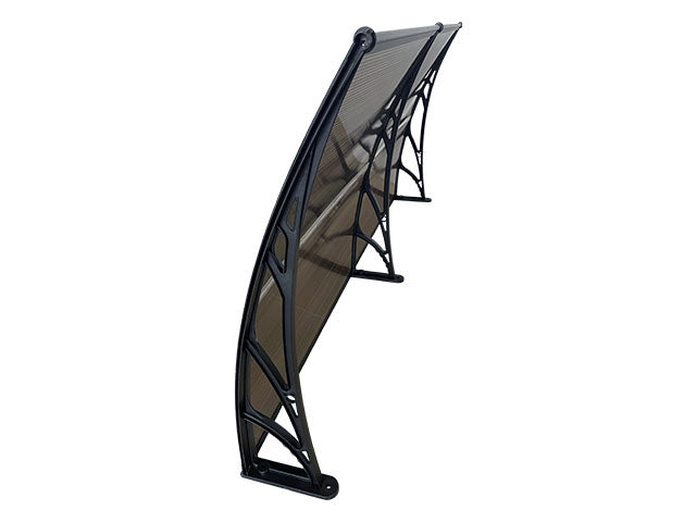 Copertină ECO de ușă 200x120cm marchiză adăpost acoperiș negru-bronz