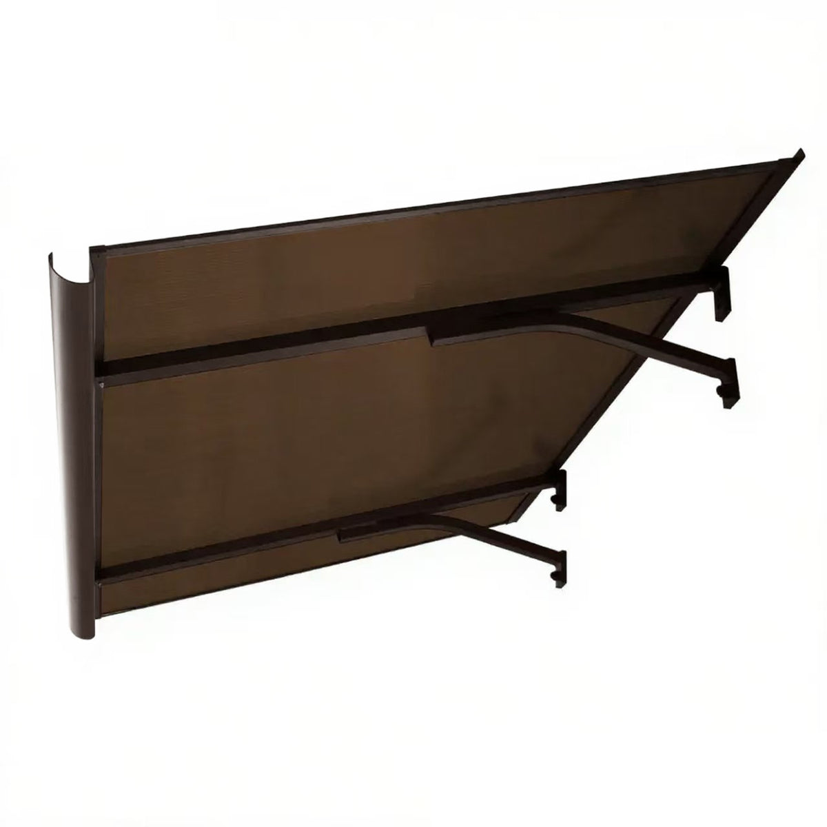 Copertină BODO PRO Alu cu jgheab +Policarbonat de ușă 120x90cm marchiză adăpost acoperiș maro-bronz