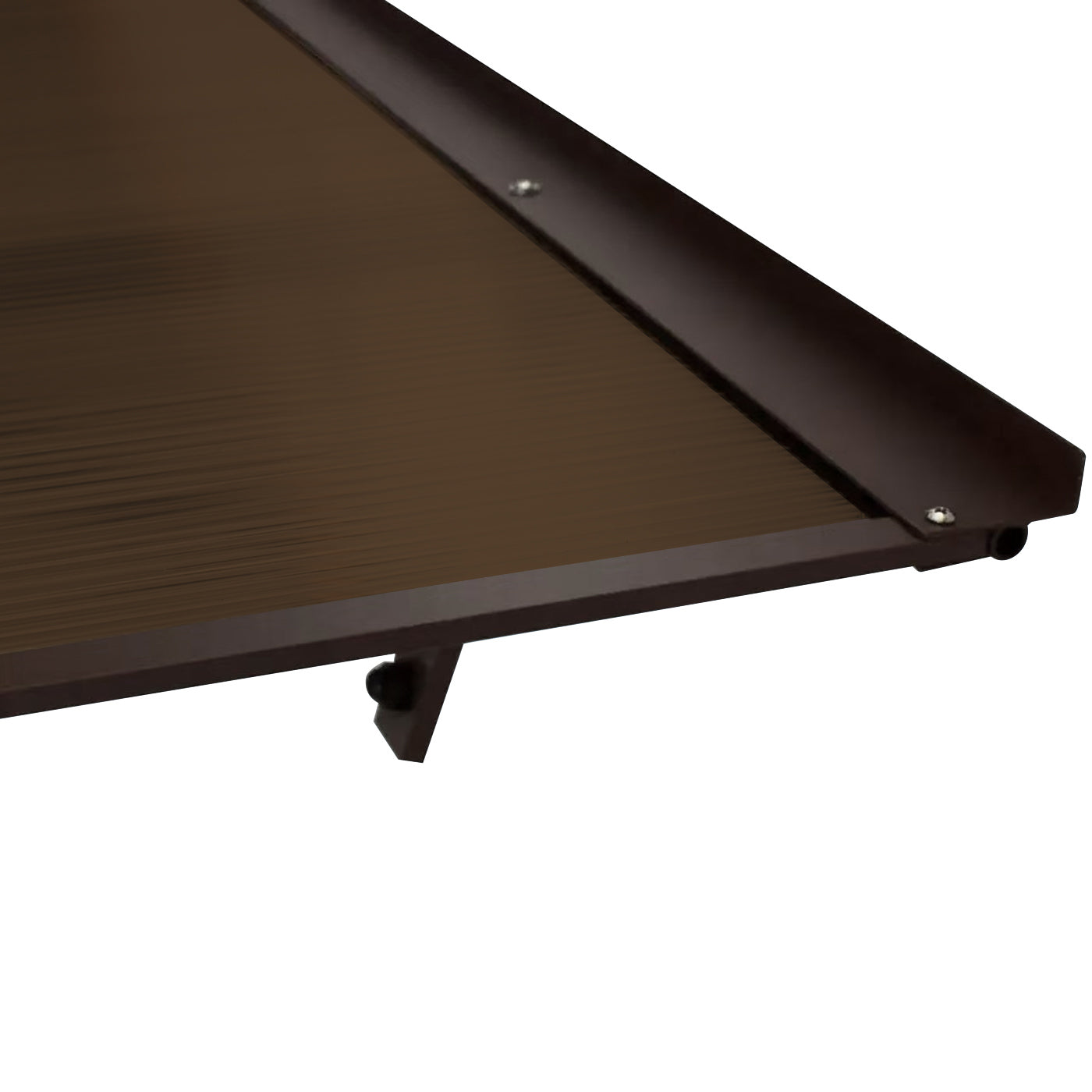 Copertină BODO PRO Alu cu jgheab +Policarbonat de ușă 120x90cm marchiză adăpost acoperiș maro-bronz