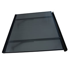 Copertină BODO PRO Alu cu jgheab+Policarbonat de ușă 120x90cm marchiză adăpost acoperiș negru-antracit