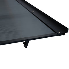 Copertină BODO PRO Alu cu jgheab+Policarbonat de ușă 120x90cm marchiză adăpost acoperiș negru-antracit