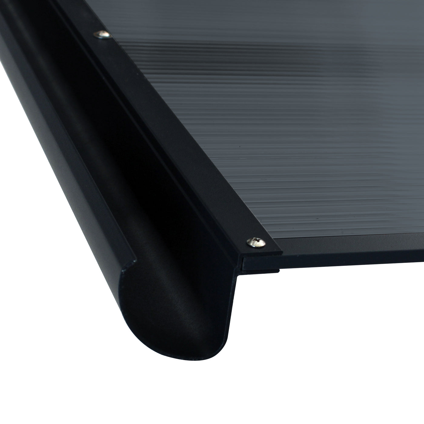 Copertină BODO PRO Alu cu jgheab+Policarbonat de ușă 120x90cm marchiză adăpost acoperiș negru-antracit