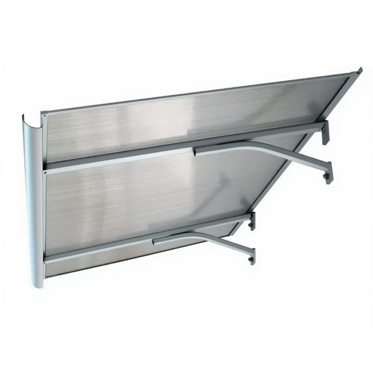 Copertină BODO PRO Alu cu jgheab + Policarbonat de ușă 160x90cm marchiză adăpost acoperiș gri-transparent (Copy)