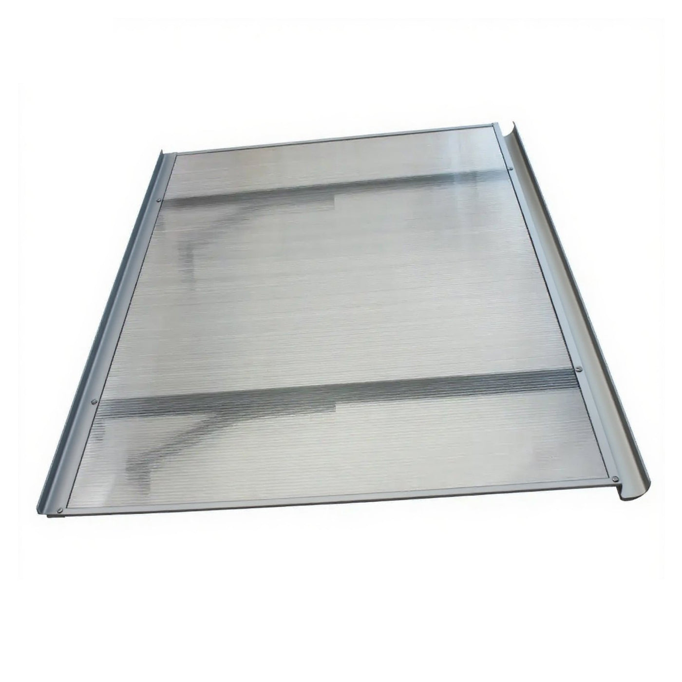 Copertină BODO PRO Alu cu jgheab + Policarbonat de ușă 160x90cm marchiză adăpost acoperiș gri-transparent (Copy)