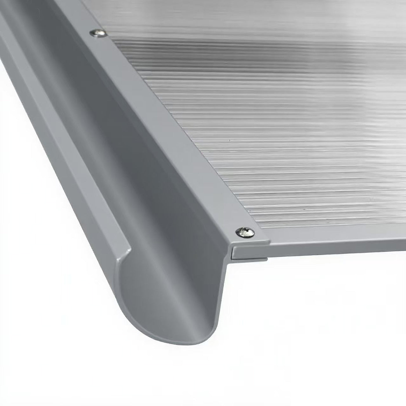 Copertină BODO PRO Alu cu jgheab + Policarbonat de ușă 160x90cm marchiză adăpost acoperiș gri-transparent (Copy)