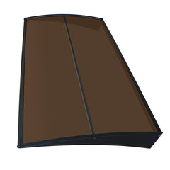 Copertină COR PRO Alu+Plexiglas de ușă 140x80cm marchiză adăpost acoperiș negru-bronz