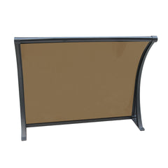 Copertină ERIC PRO Alu cu Jgheab + Plexiglas de ușă 120x100cm marchiză adăpost acoperiș negru-bronz