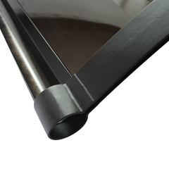 Copertină ERIC PRO Alu cu Jgheab + Plexiglas de ușă 150x100cm marchiză adăpost acoperiș negru-bronz