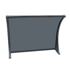 Copertină ERIC PRO Alu cu Jgheab + Plexiglas de ușă 150x100cm marchiză adăpost acoperiș negru-antracit