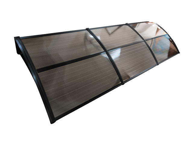 MAPROFI Copertină de ușă 360×120cm marchiză adăpost acoperiș negru-bronz exterior