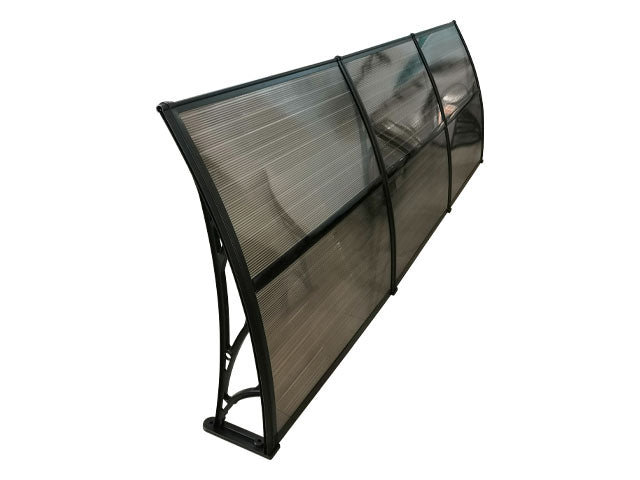 MAPROFI Copertină de ușă 360×120cm marchiză adăpost acoperiș negru-bronz exterior