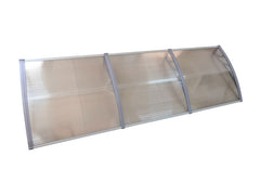 MAPROFI Copertină de ușă 360×80cm marchiză adăpost acoperiș gri-transparent exterior