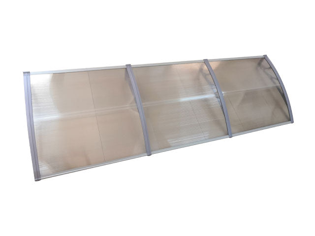 MAPROFI Copertină de ușă 240x150cm marchiză adăpost acoperiș gri-transparent