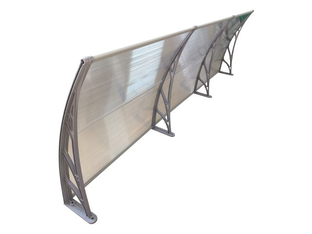 MAPROFI Copertină de ușă 360×120cm marchiză adăpost acoperiș gri-transparent exterior