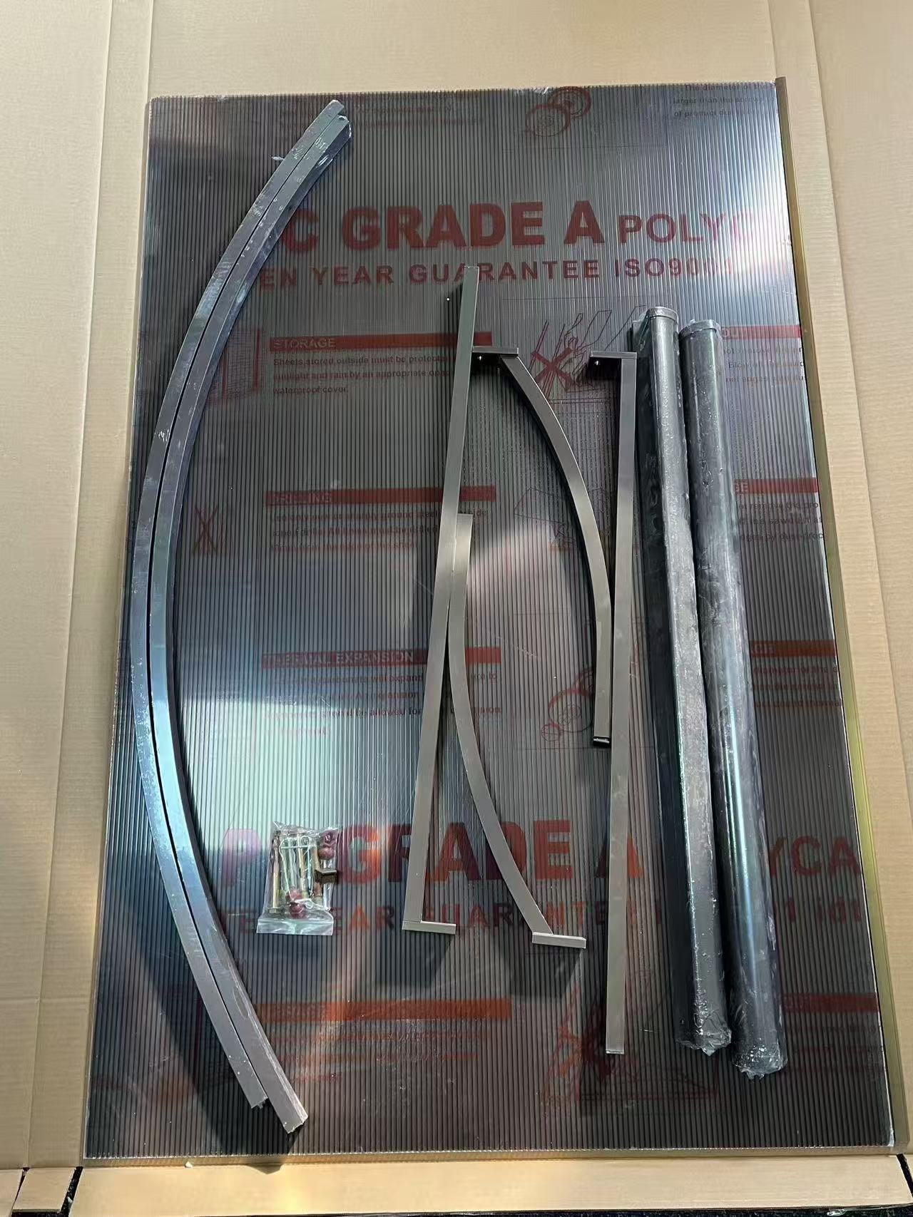 Copertină ARCADA PRO Alu cu jgheab + Policarbonat de ușă 160x120cm marchiză adăpost acoperiș maro-bronz