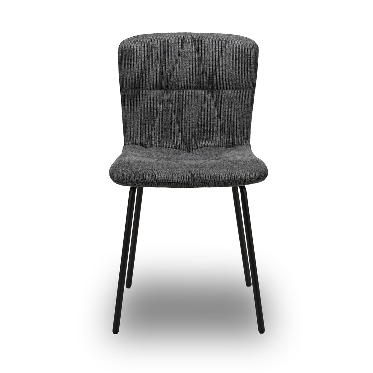 Scaun de Bucatarie / Dining, LIVIO, Tapitat Textil, Interior Burete Moale, Cadru din Metal Vopsit, 71x53x45 cm, Gri