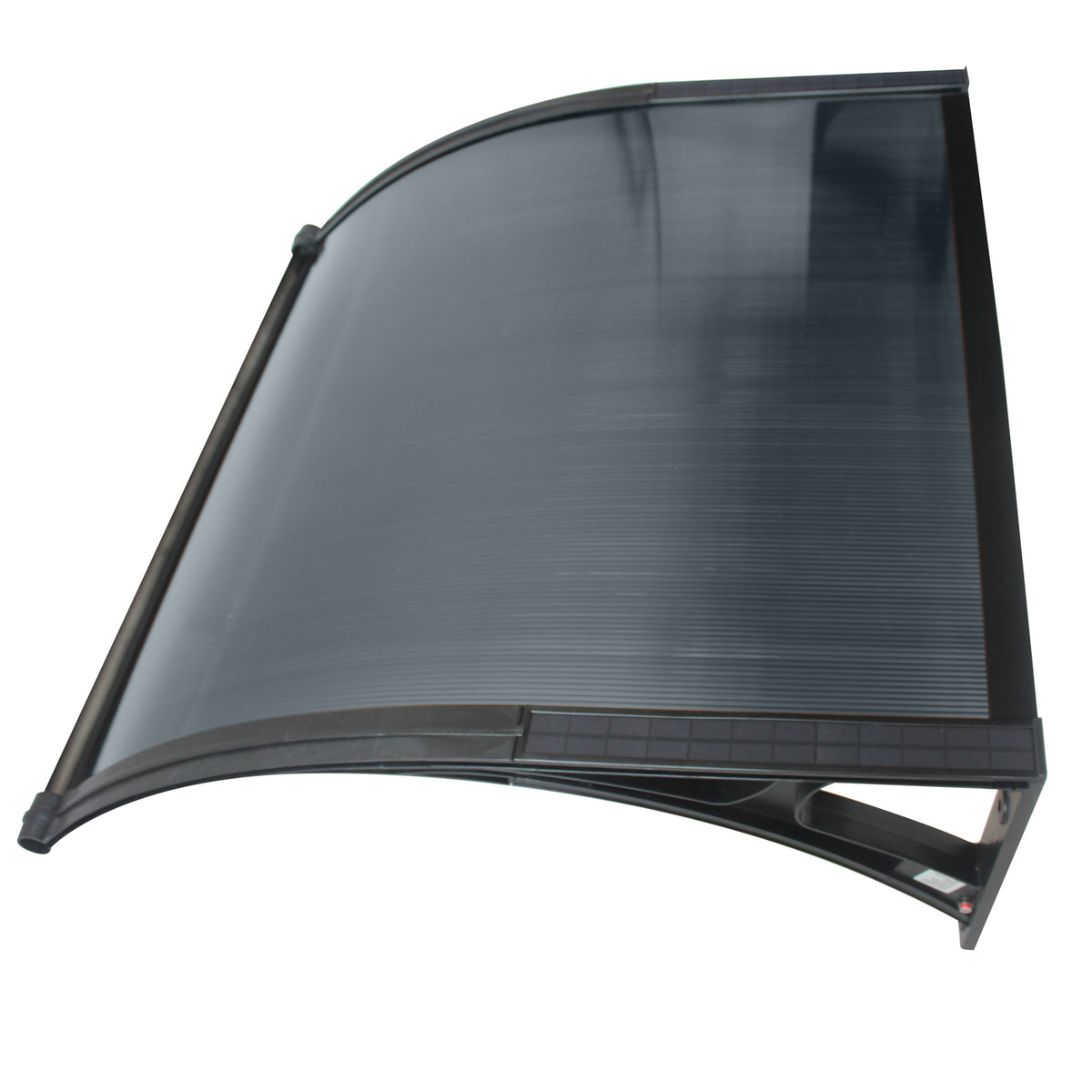 Copertină PREMIUM LUMI cu senzor de lumină și panou solar pentru ușă, 120x100 cm marchiză acoperiș adăpost, negru-antracit