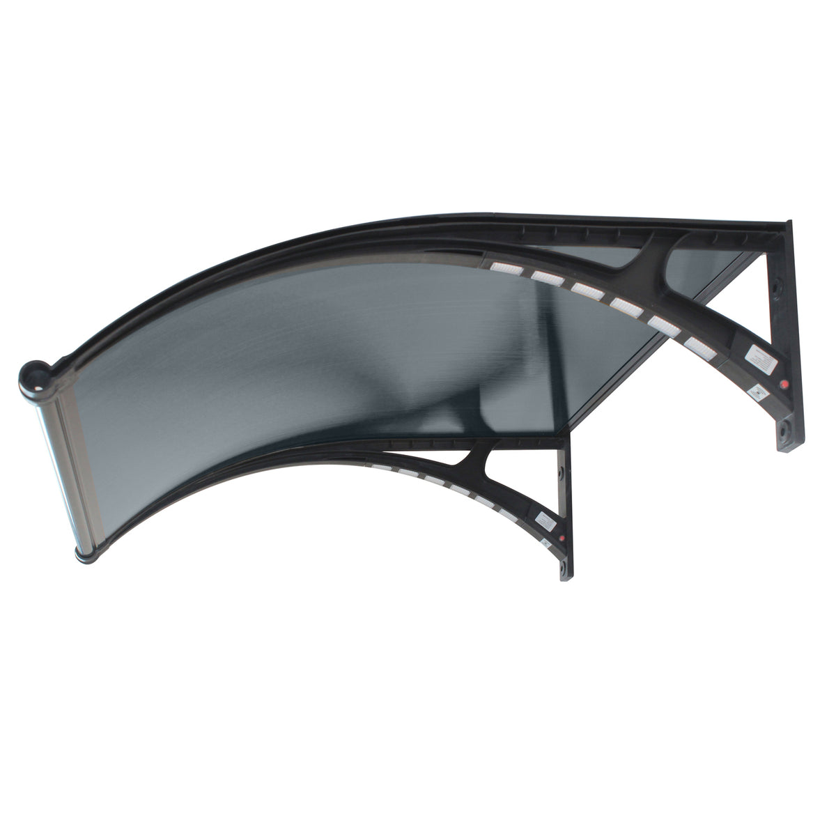 Copertină PREMIUM LUMI cu senzor de lumină și panou solar pentru ușă, 120x100 cm marchiză acoperiș adăpost, negru-antracit