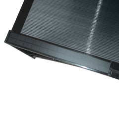 Copertină PREMIUM LUMI cu senzor de lumină și panou solar pentru ușă, 150x100 cm marchiză acoperiș adăpost, negru-antracit