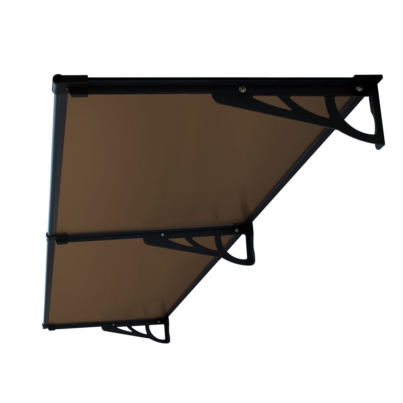 Copertină MAX PRO Otel+Alu+Policarbonat de ușă 200x100cm marchiză adăpost acoperiș negru-bronz
