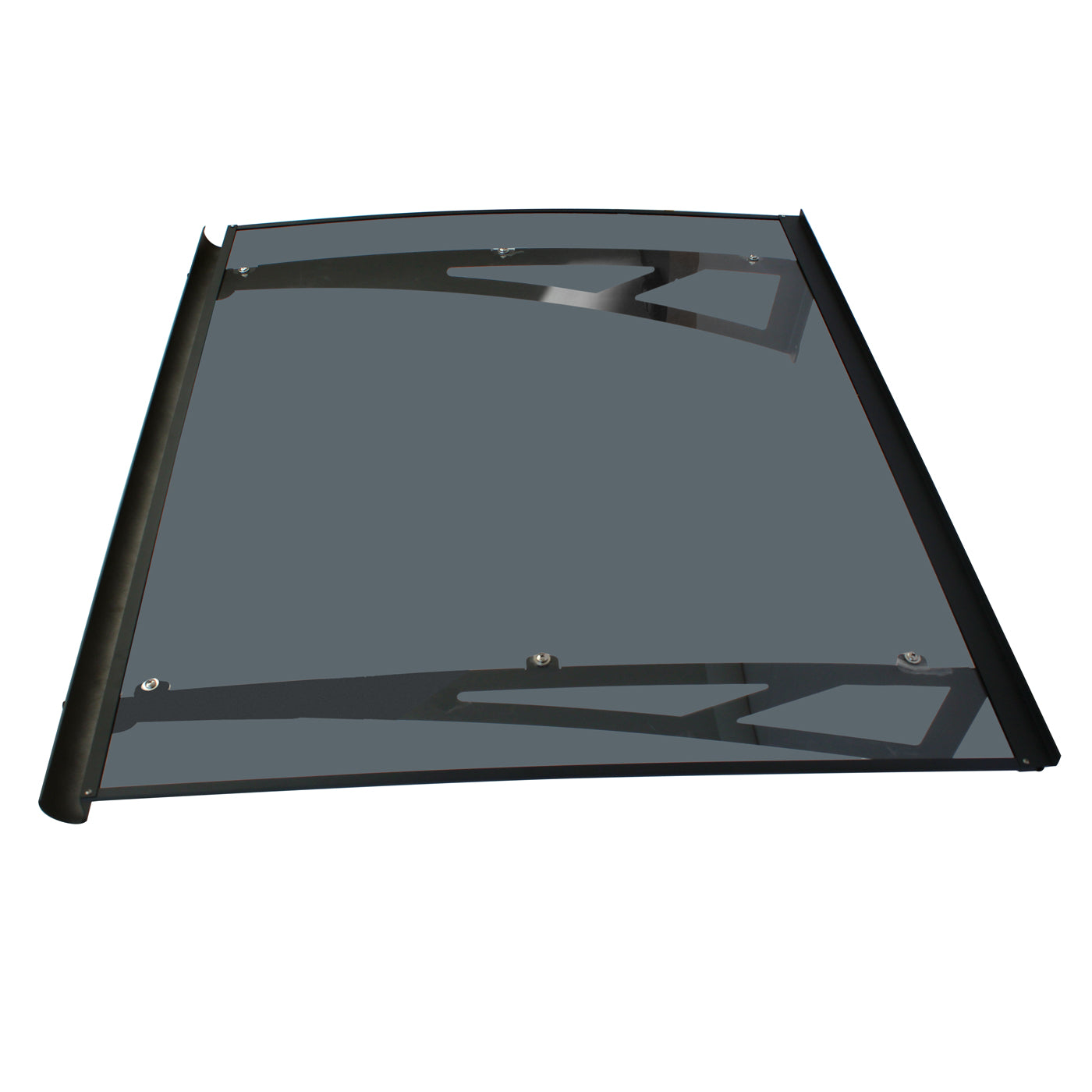 Copertină NEO PRO Otel+ALU cu Jgheab+Plexiglas de ușă 150x100cm marchiză adăpost acoperiș negru-antracit