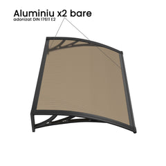 Copertina PREMIUM 100x100 cm, Policarbonat 6 mm, Suporturi din ABS, Negru/Bronz