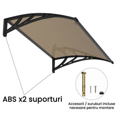 Copertina PREMIUM 40x60 cm, Policarbonat 6 mm, Suporturi din ABS, Negru/Bronz