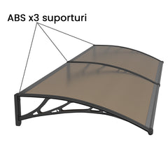 Copertina PREMIUM 120x150 cm, Policarbonat 6 mm, Suporturi din ABS, Negru/Bronz