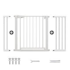 Poartă de Siguranță PRO 180° pentru Copii și Animale 75 x 118-124 cm, ALB