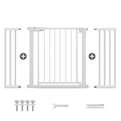 Poartă de Siguranță PRO 180° pentru Copii și Animale 75 x 125-131 cm, ALB